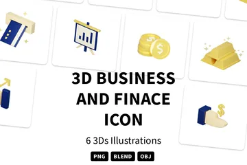BUSINESS AND FINACE 3D Icon Pack