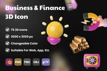 Business And Finance 3D Icon Pack