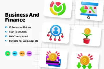 Business And Finance 3D Icon Pack