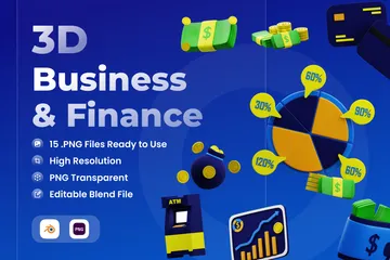 Business And Finance 3D Icon Pack