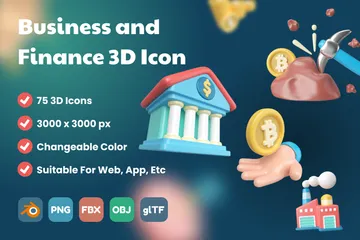 ビジネスと金融 3D Iconパック