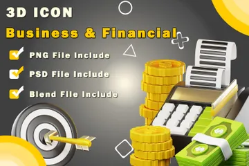 Business And Financial 3D Icon Pack