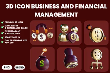 Business And Financial Management 3D Icon Pack