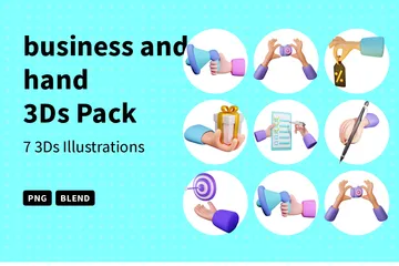 Business And Hand 3D Icon Pack