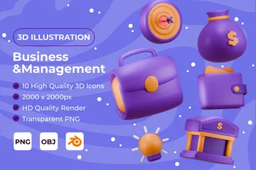 Business And Management 3D Icon Pack