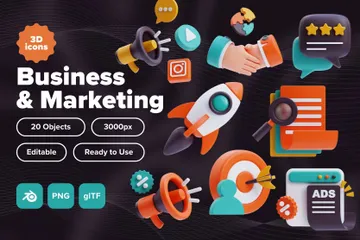 Business And Marketing 3D Icon Pack