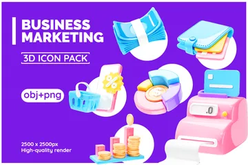 Business And Marketing 3D Icon Pack