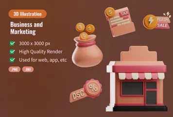 Business And Marketing 3D Icon Pack