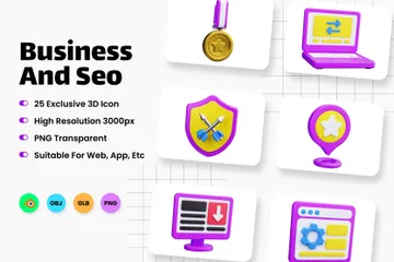 Business And Seo 3D Icon Pack