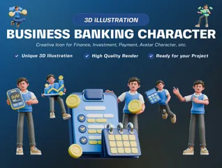 Business Banking 3D Icon Pack