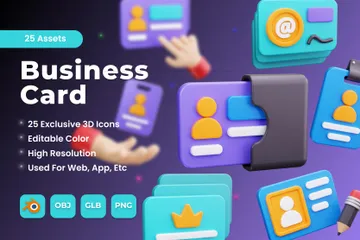 Business Card 3D Icon Pack