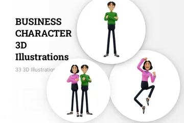 BUSINESS CHARACTER 3D Illustration Pack