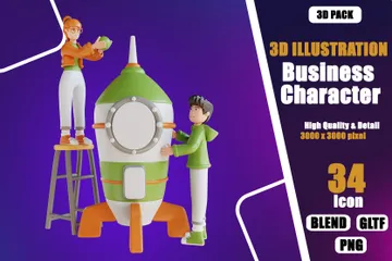 Business Character 3D Illustration Pack