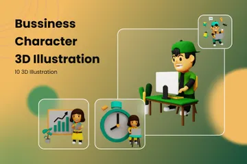 Business Character 3D Illustration Pack