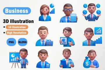 Business Character 3D Illustration Pack