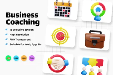 Business Coaching 3D Icon Pack