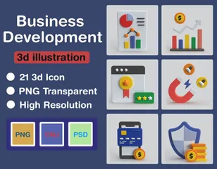 ビジネス開発 3D Iconパック