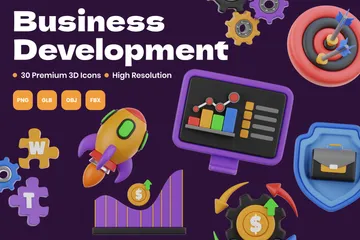 사업 개발 3D Icon 팩