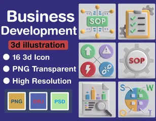 사업 개발 3D Icon 팩