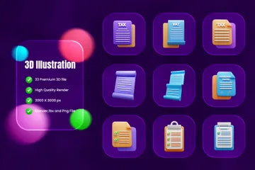 Business Document 3D Icon Pack