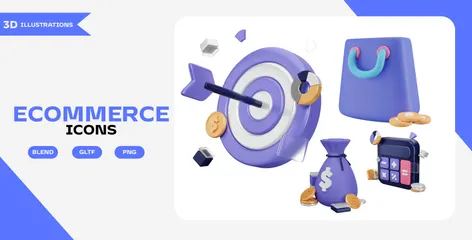 Business & E-commerce 3D Icon Pack