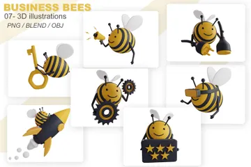 Business Elements Bee 3D Icon Pack
