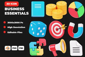 Business Essentials 3D Icon Pack