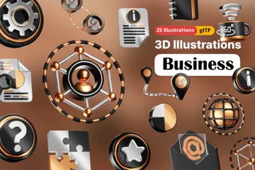 Les essentiels de l'entreprise Pack 3D Icon