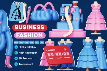 Business Fashion 3D Icon Pack