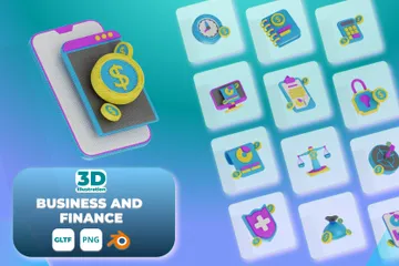 BUSINESS FINANCE 3D Icon Pack