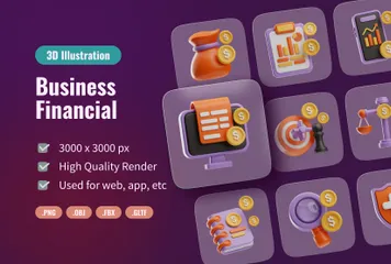 Business Finance 3D Icon Pack