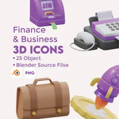 Business Finance 3D Icon Pack