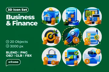 Business & Finance 3D Icon Pack