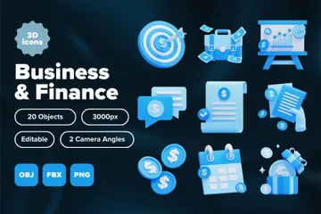 Business & Finance 3D Icon Pack