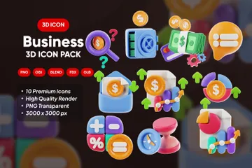 Business Finance Analytic 3D Icon Pack