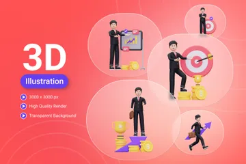 사업목표 3D Illustration 팩