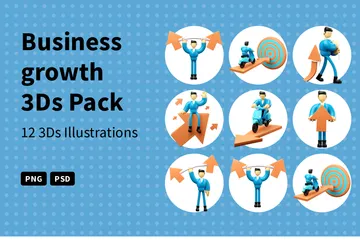 Business Growth 3D Illustration Pack