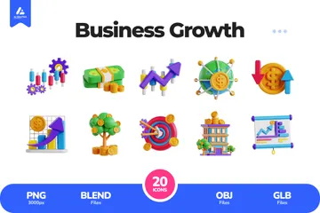 Business Growth 3D Icon Pack