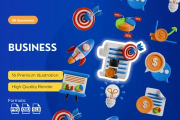 Business Growth Plan 3D Icon Pack