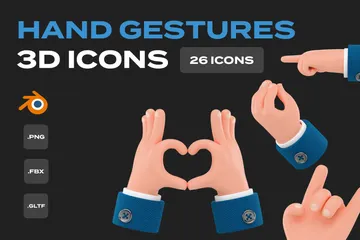 Business Hand Gestures 3D Icon Pack