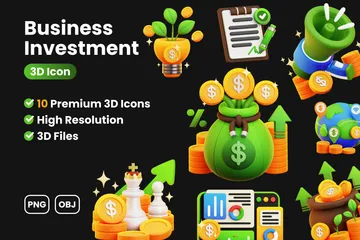 Business Investment 3D Icon Pack