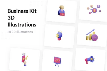 Business Kit 3D Illustration Pack