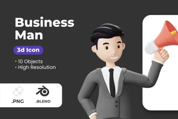 Business Man 3D Illustration Pack