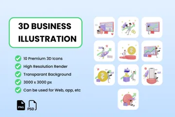 Business Man 3D Illustration Pack