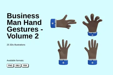 Business Man Hand Gestures - Volume 2 3D Icon Pack