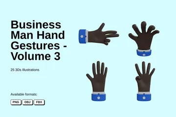 Business Man Hand Gestures - Volume 3 3D Icon Pack