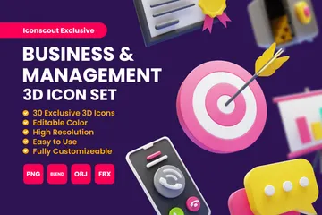 Business Management 3D Icon Pack