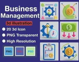 Business Management 3D Icon Pack