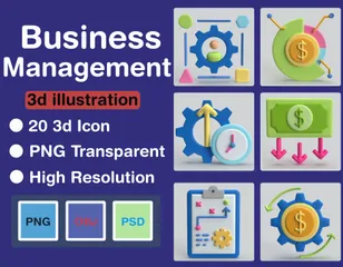 ビジネス管理 3D Iconパック
