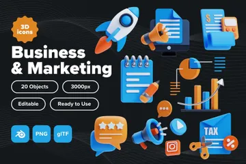 Business & Marketing 3D Icon Pack